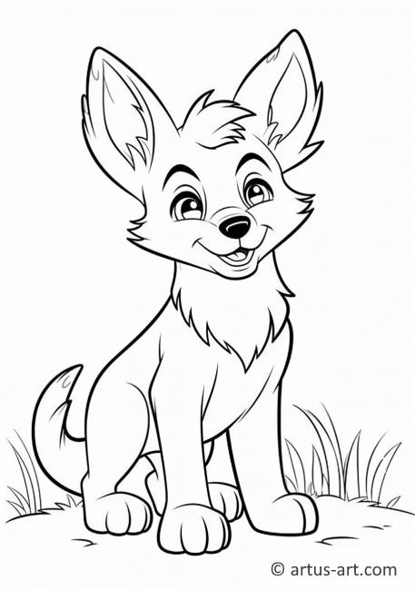 Wild dog Coloring Page For Kids